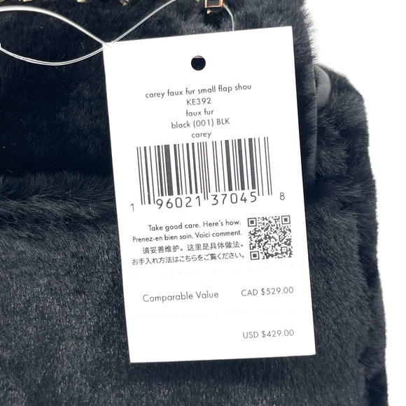 Kate Spade Carey Faux Fur Small Shoulder Bag Black - Picture 9 of 9